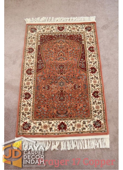 Sajadah Imam  Solomon  motif Prayer 17 Copper ukuran 80 cm x 120 cm 